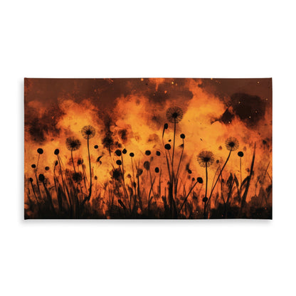 Ablaze Black Indoor Outdoor Tablecloth for Home Decor