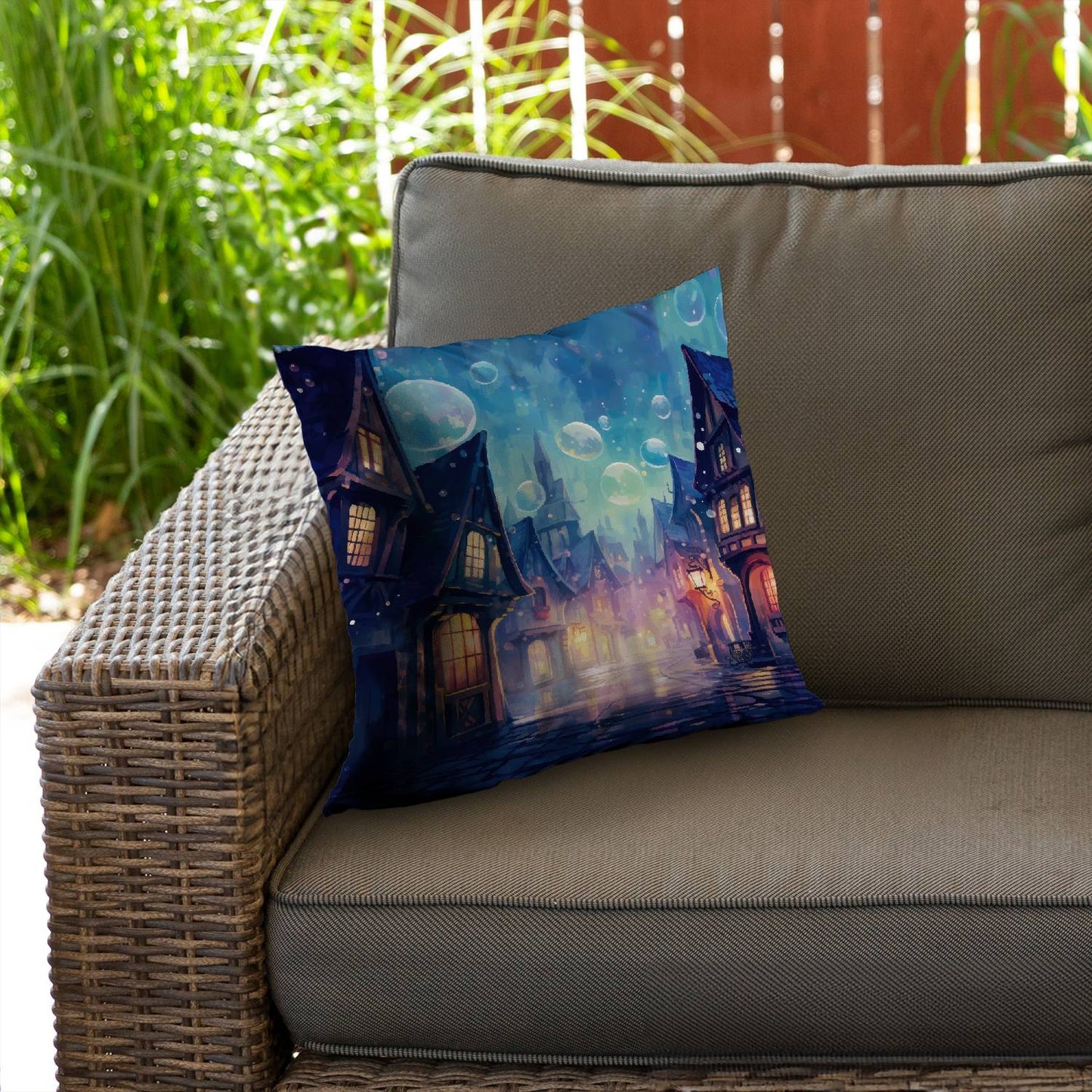 Bubble ville - Throw pillow - Print on demand