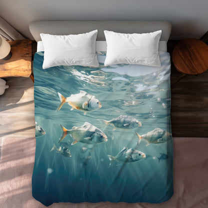 Housse de couette « Nage en paix » – Parure de lit douillette pour la maison