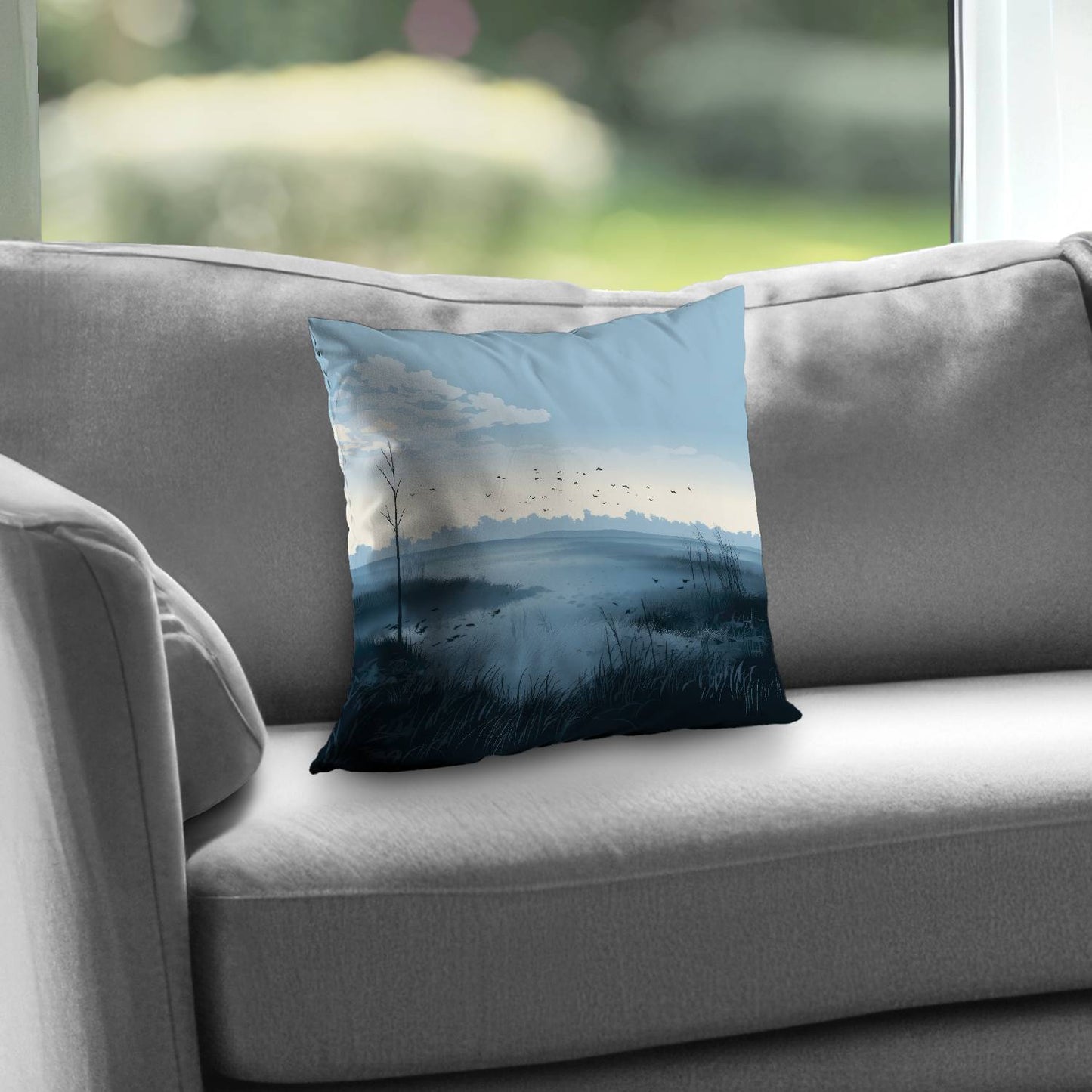 Evening marsh - Throw pillow - Print on demand