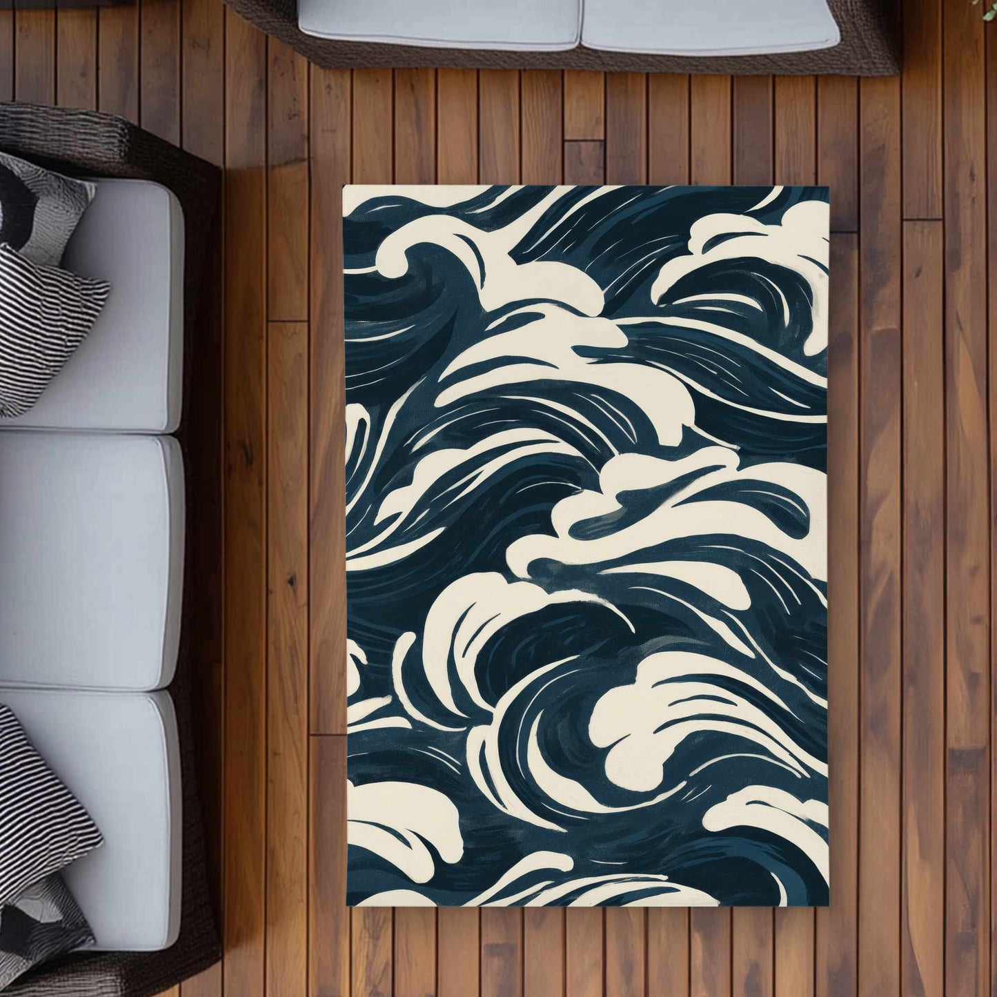 Tapis d'extérieur Midnight Ocean Flow | Accessoire de décoration élégant pour la maison