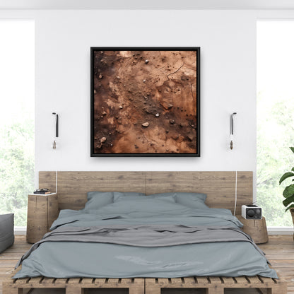 Mud and Stones | Brown Framed Canvas Home Decor Art
