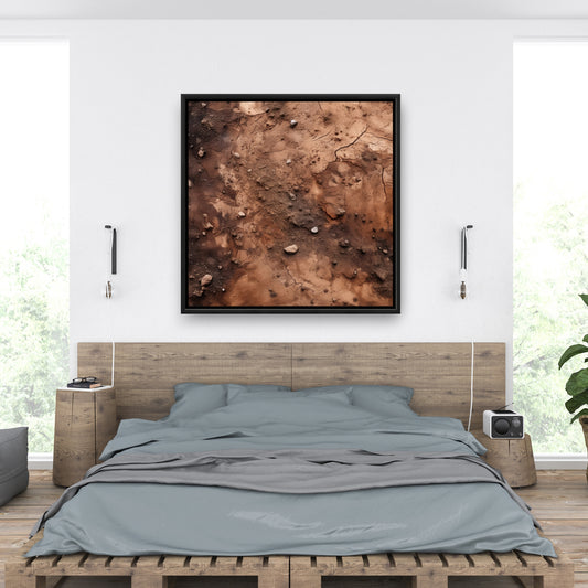 Mud and Stones | Brown Framed Canvas Home Decor Art
