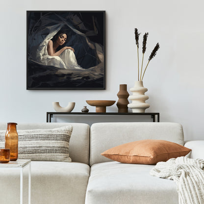 Cocooned - 36"x36" Framed canvas