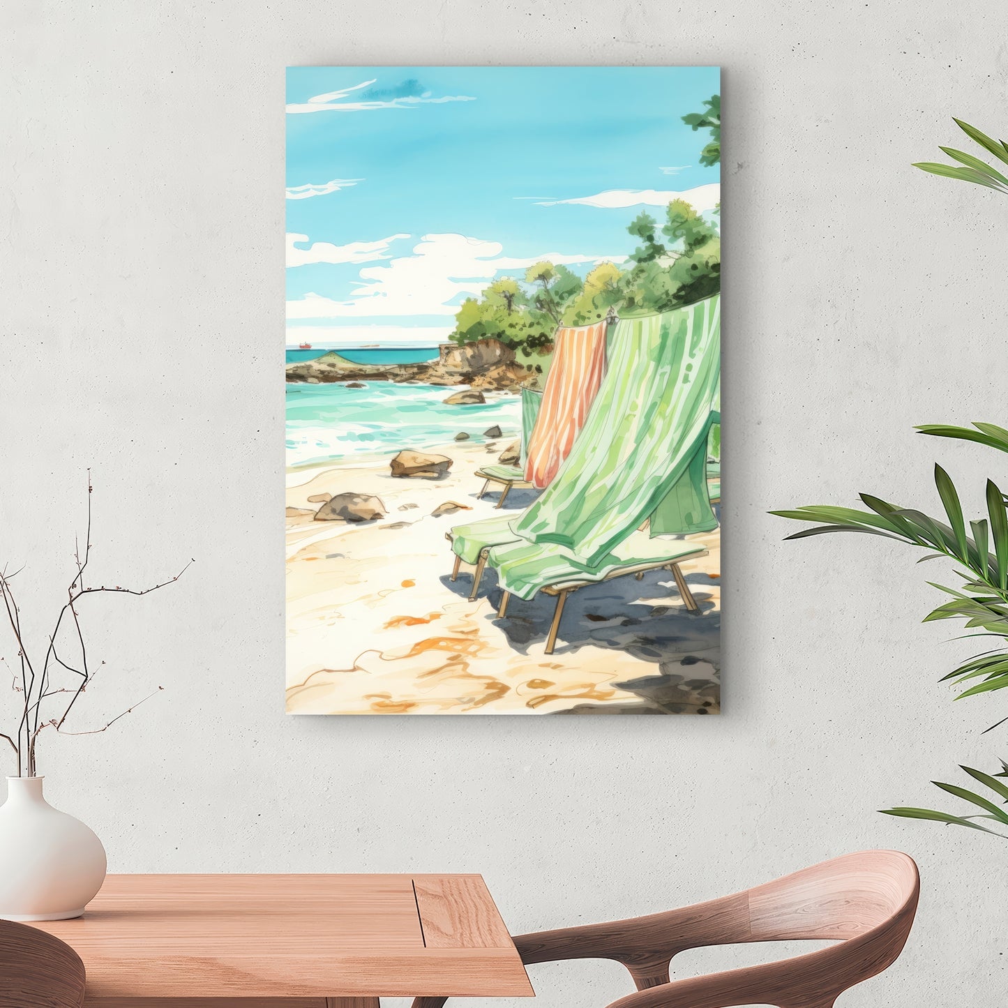 Beach Calm - Turquoise Canvas Wall Art for Home Decor