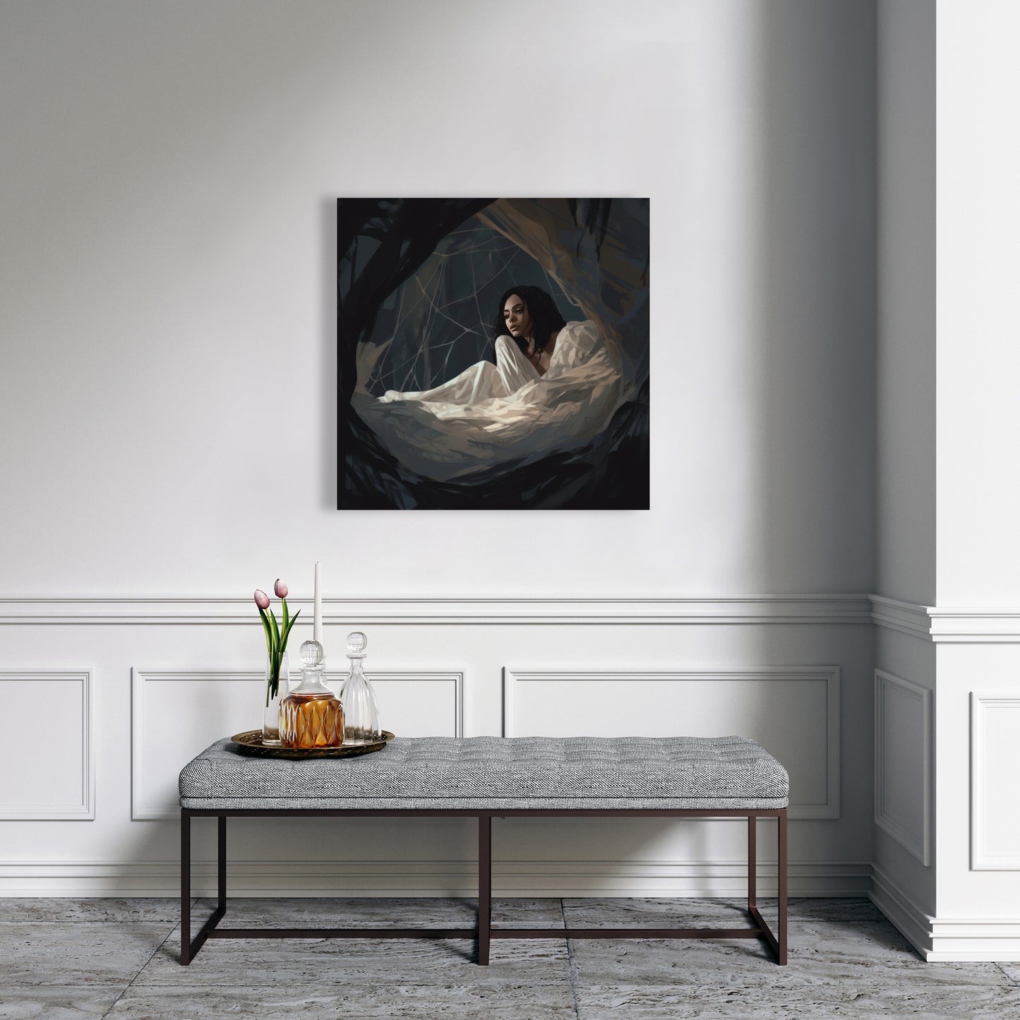 Spider princess - Black Canvas Art for Stylish Home Decor