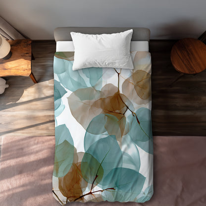 Housse de couette Feuilles translucides | Parure de lit élégante pour la maison