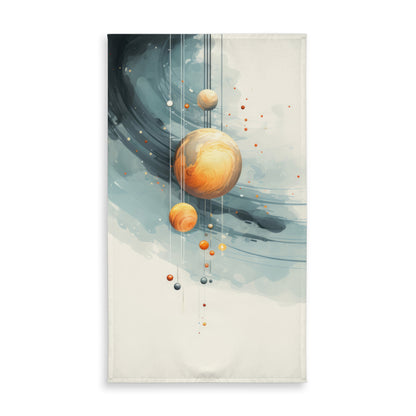 Hanging Planets Gray Tablecloth | Indoor Outdoor Home Decor