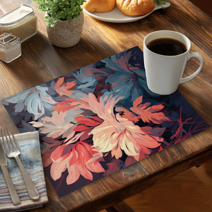 Silent charm - Turquoise Polyester Placemat for Home Decor