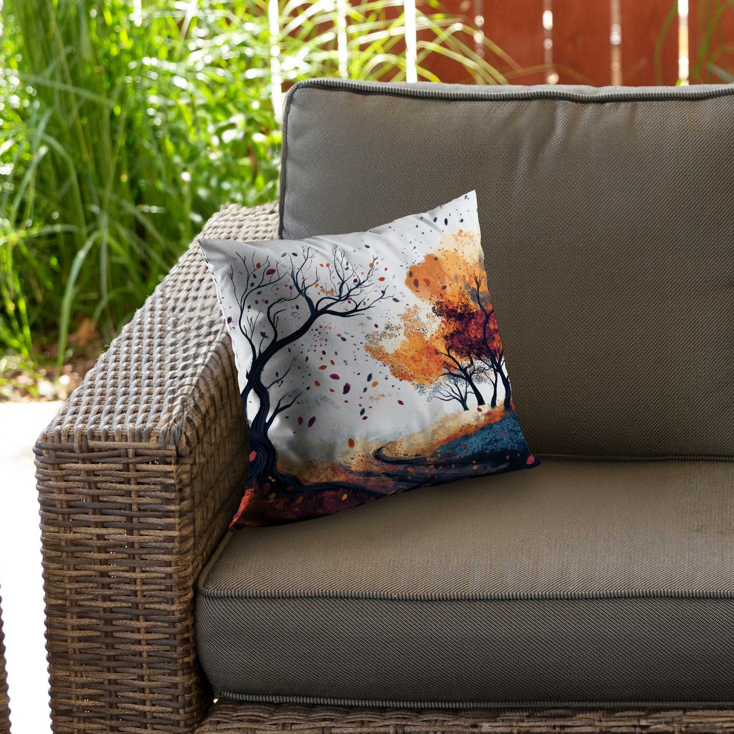 Cool Weather Black Poly Twill Throw Pillow | Decor Insert