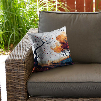 Cool Weather Black Poly Twill Throw Pillow | Decor Insert