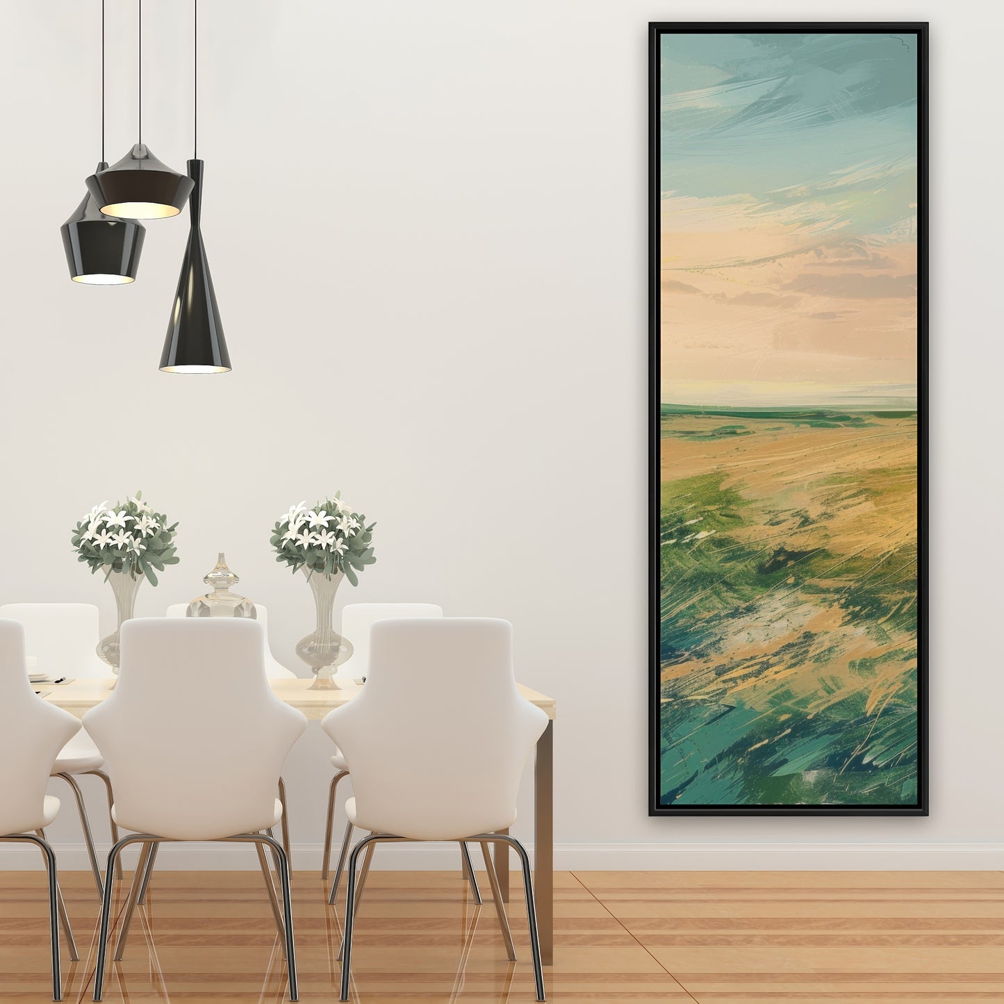 Evening in the field - 36"x36" Framed canvas