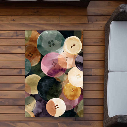 Tapis d'extérieur coloré avec motif « boutons dansants » pour la décoration intérieure