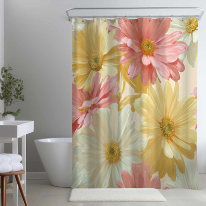 Rideau de douche Rêve de Marguerites au Soleil | Illuminez votre salle de bain
