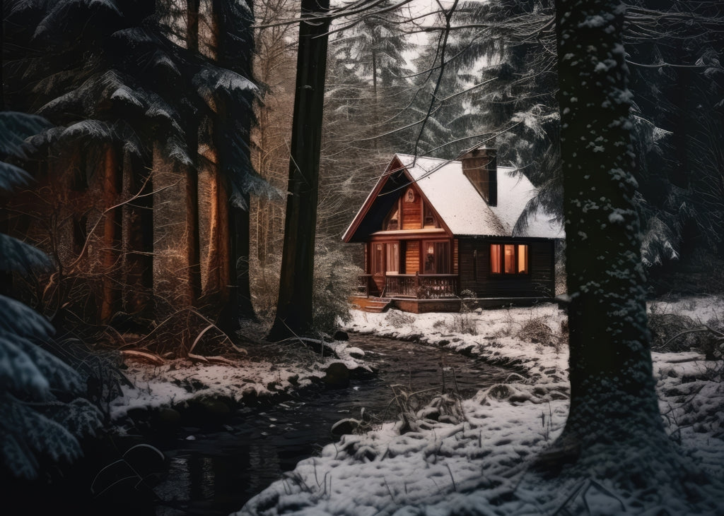 By the river Black Indoor Outdoor Door Mat - Home Decor