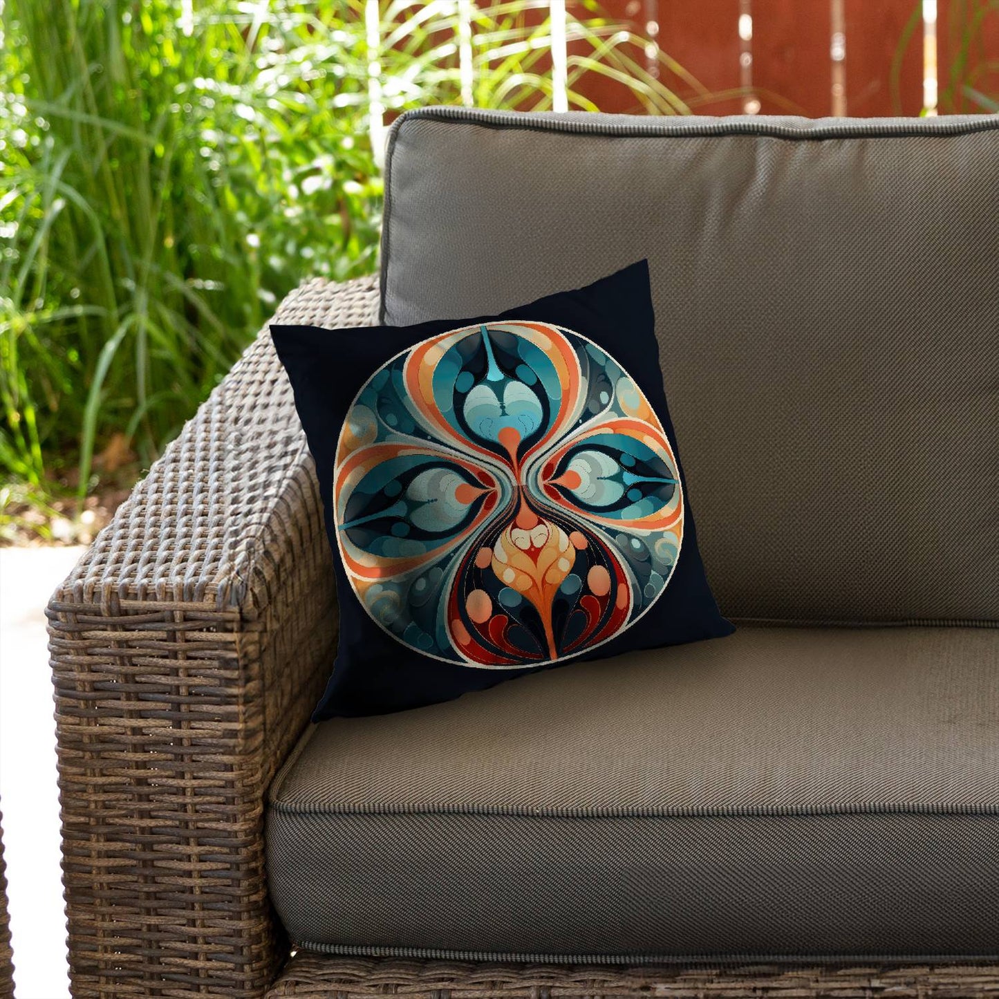 Hues and curves - Throw pillow - Print on demand