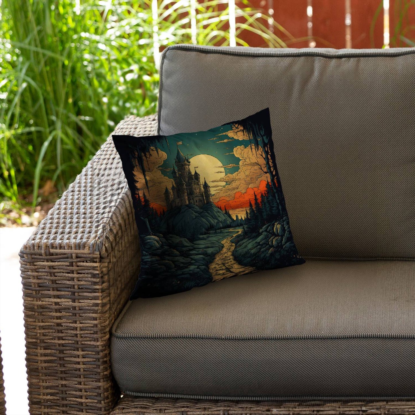 Haunted lands - Throw pillow - Print on demand