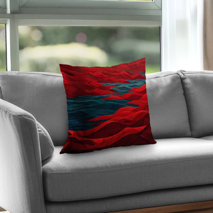 Red Sea Poly Twill Throw Pillow - Stylish Home Decor Accent