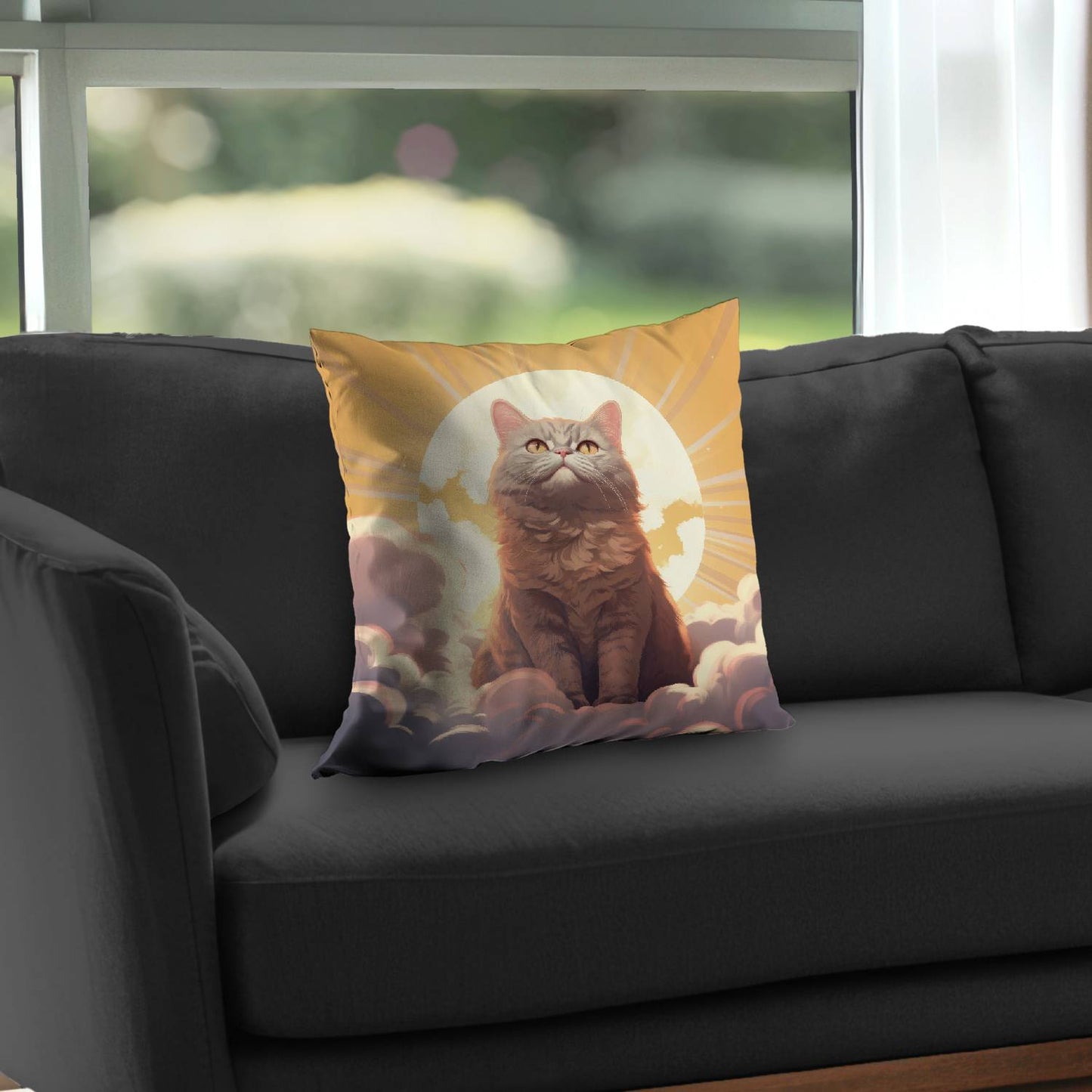 Intangible purr - Throw pillow - Print on demand