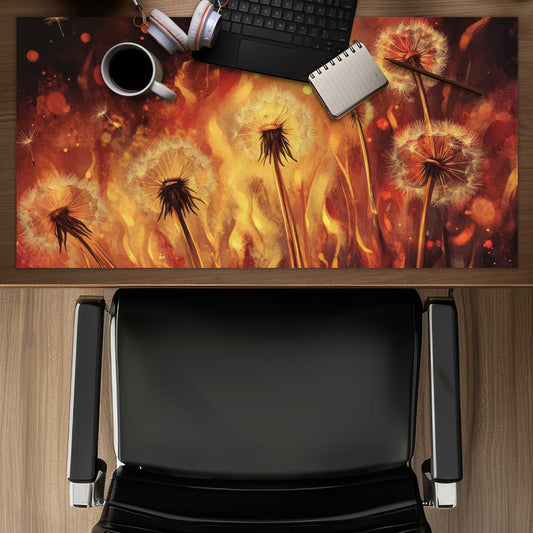 Dandy Fire - Orange Desk Mat for Stylish Home Decor