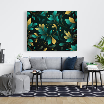 Twirling Twigs - Turquoise Canvas Home Decor Art Piece