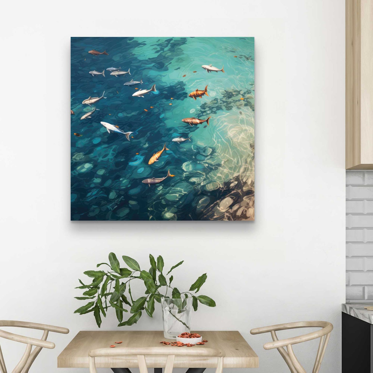 Swim Ahead - Beige Canvas Home Decor for Stylish Interiors