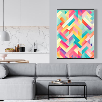 Stripe Harmony - Orange Framed Canvas for Home Decor