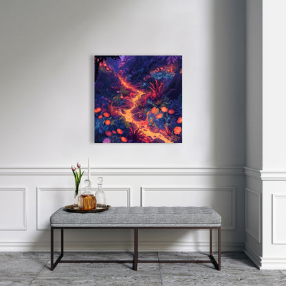 Burning Flowers - Pink Canvas Art for Home Decor | Stylish Decor