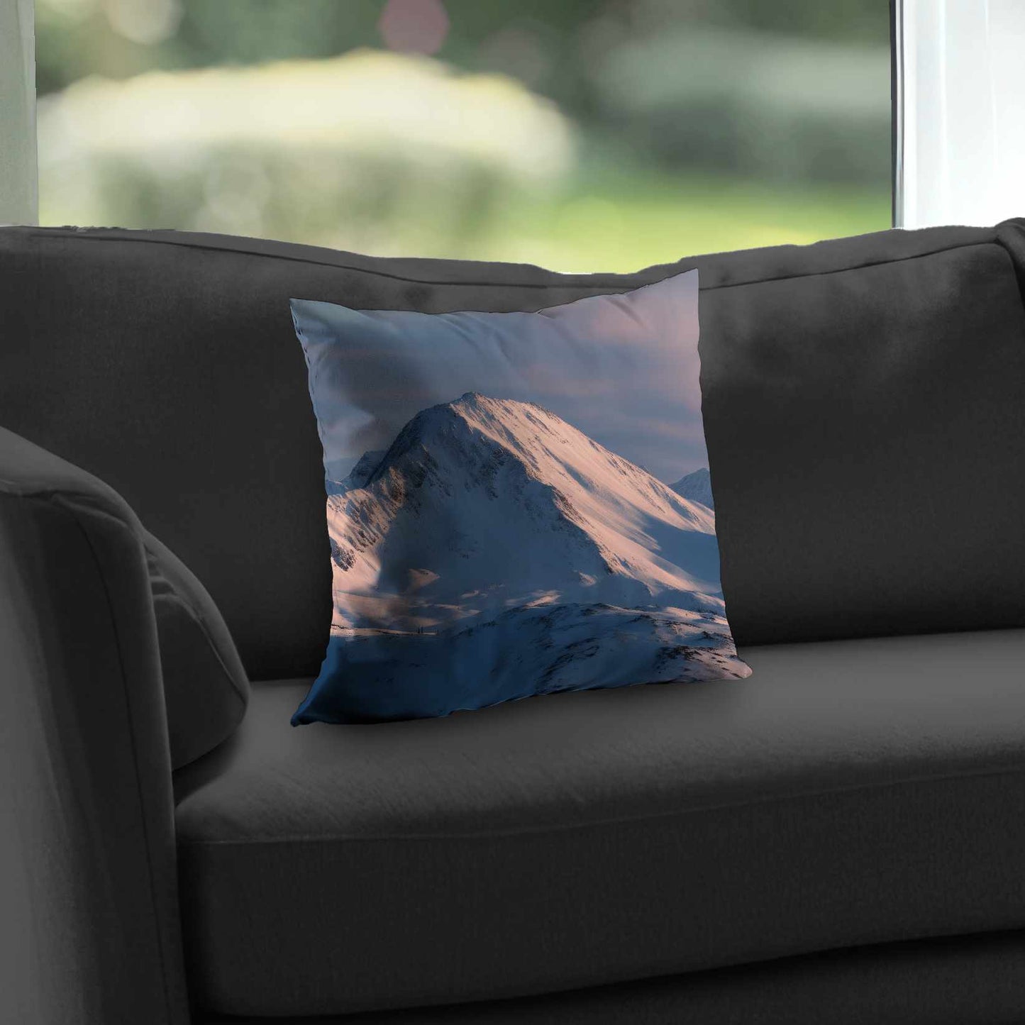 Icy Peaks - White Poly Twill Throw Pillow Insert for Decor