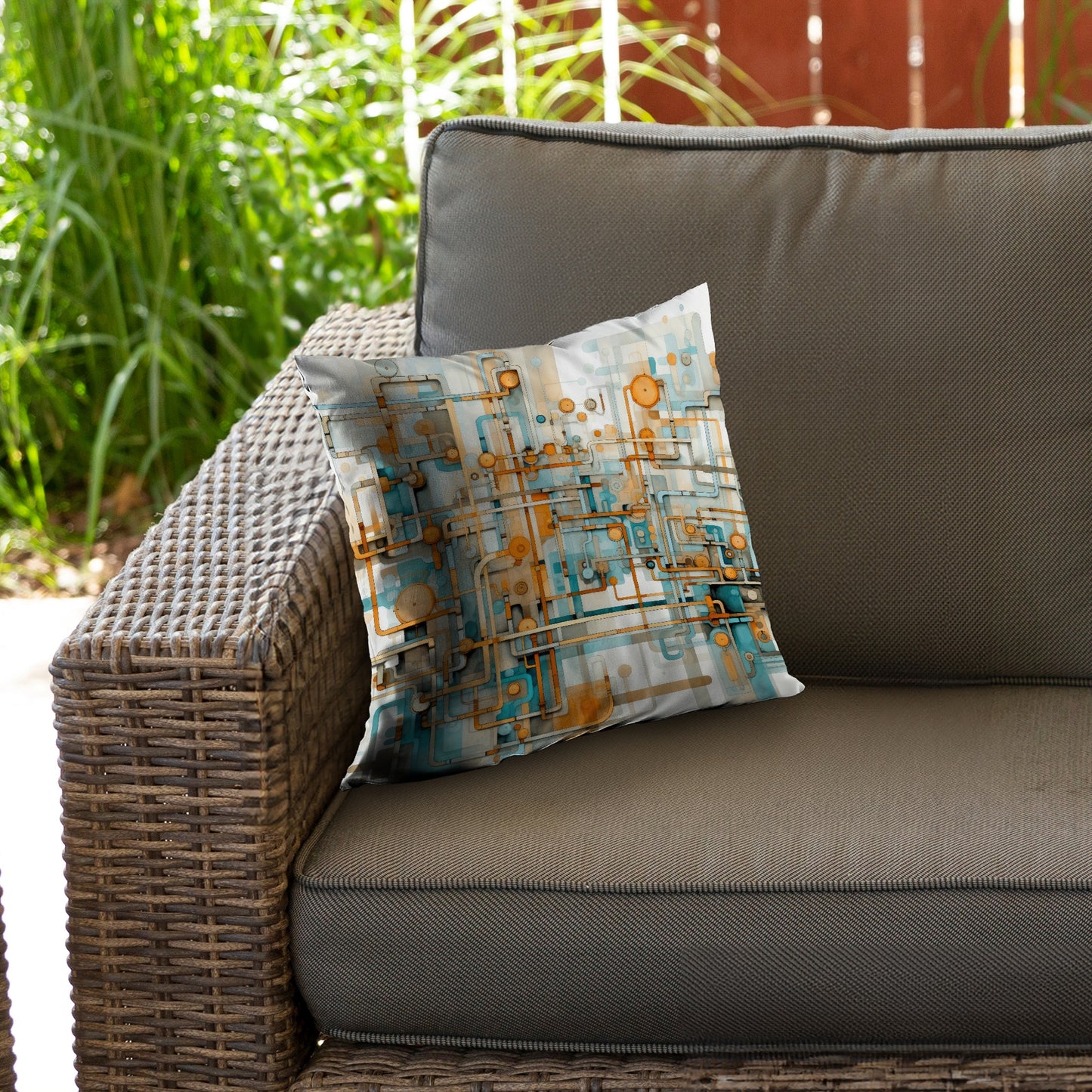 Like clockwork Turquoise Poly Twill Throw Pillow - Home Decor