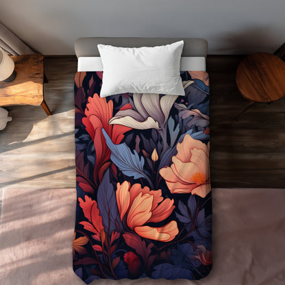 Blooming Uninterrupted Orange Duvet Cover | Home Decor Essentials
