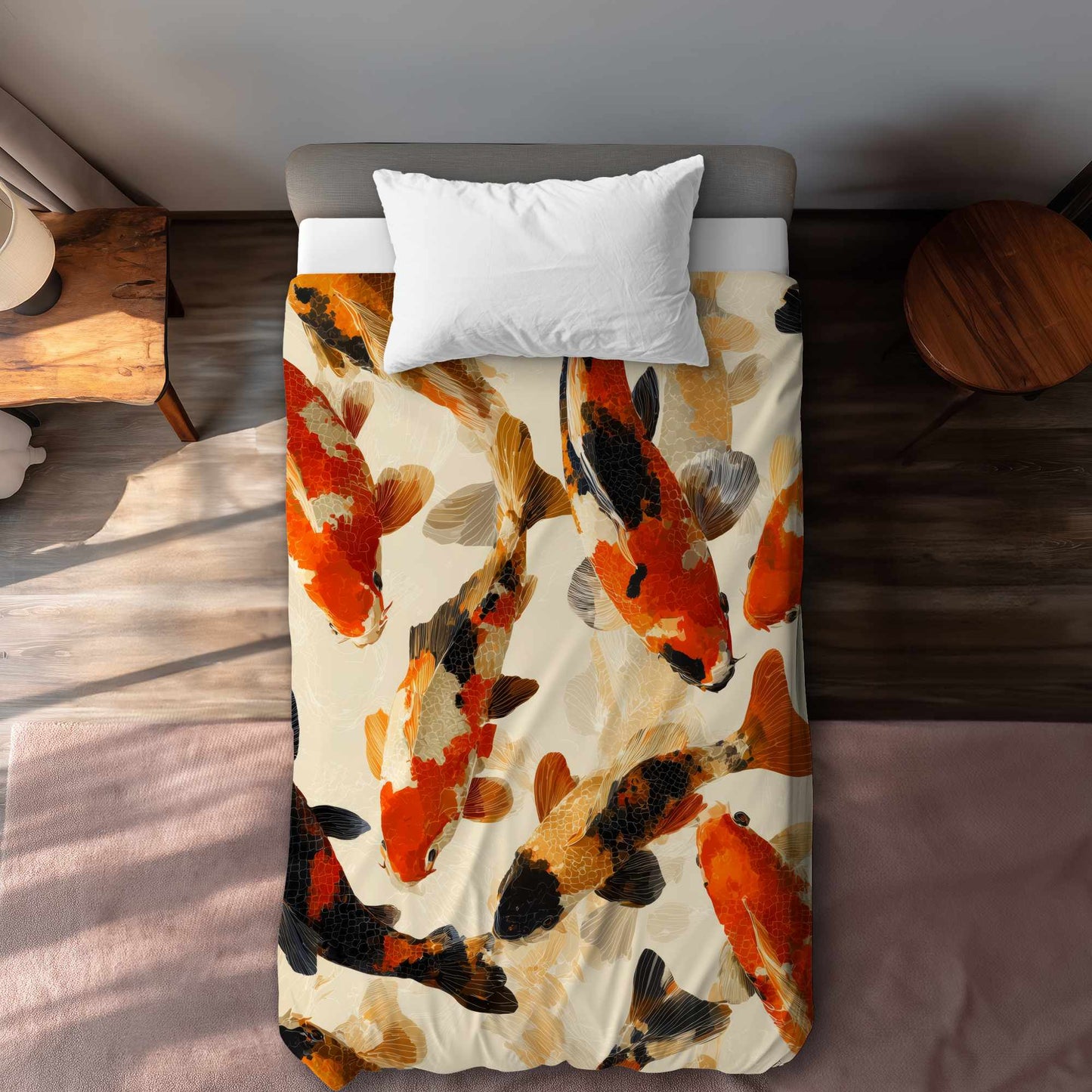 Housse de couette Koi Dance Flow | Linge de lit élégant pour la maison