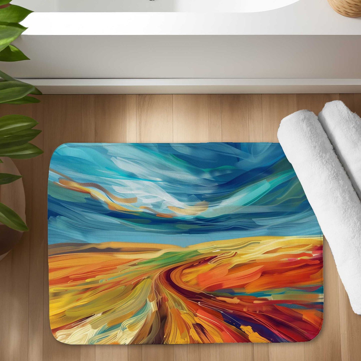 Land Flow Bath Mat | Stylish Home Decor Rug for Bathrooms