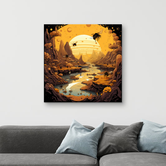 Hive mind - 32"x32" Canvas