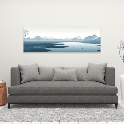 Minimalist Swamp - White Canvas Home Decor | Modern Art