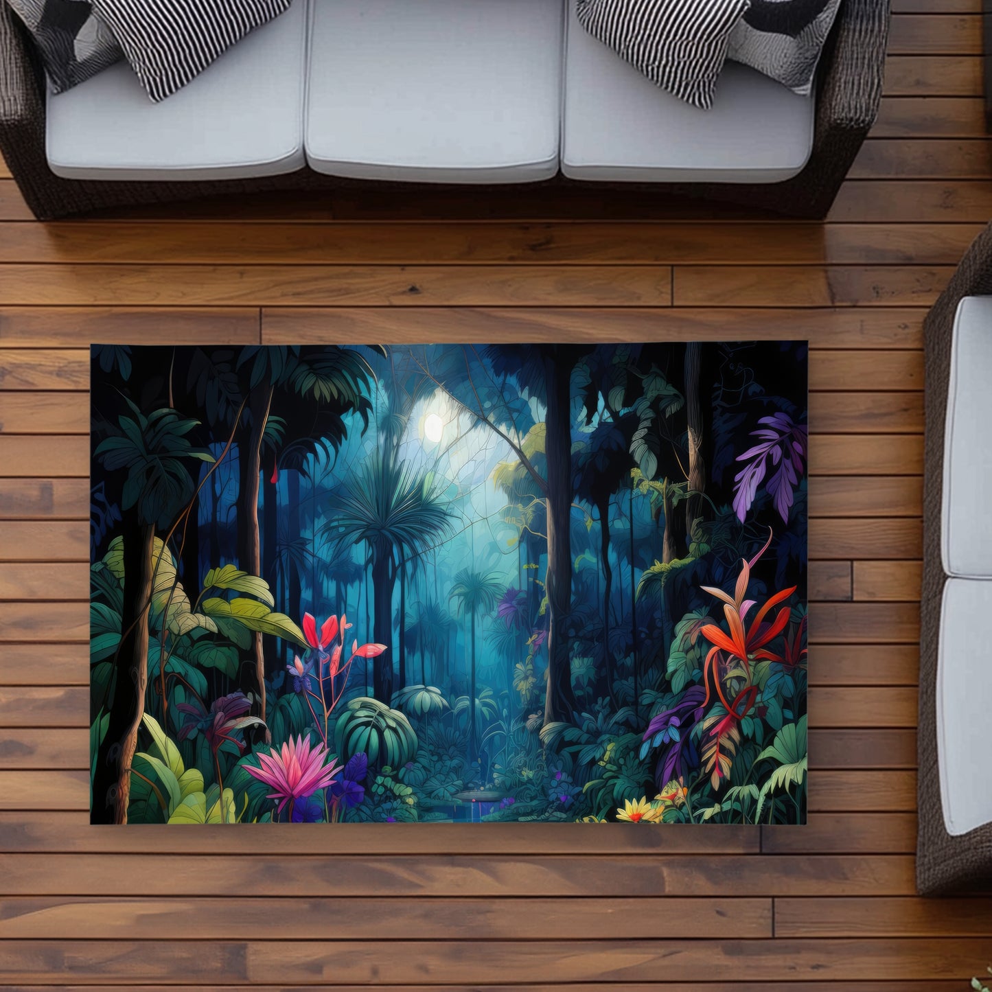 The beauty of nature Blue Outdoor Area Rug for Home Decor