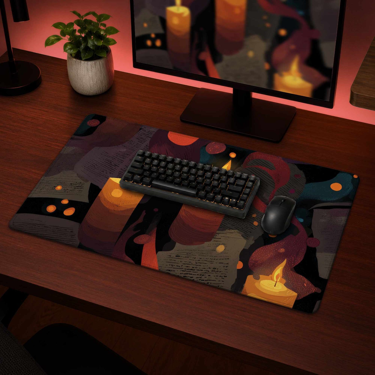 Tapis de bureau Chuchotements de Flamme - Accessoire de décoration intérieure élégant