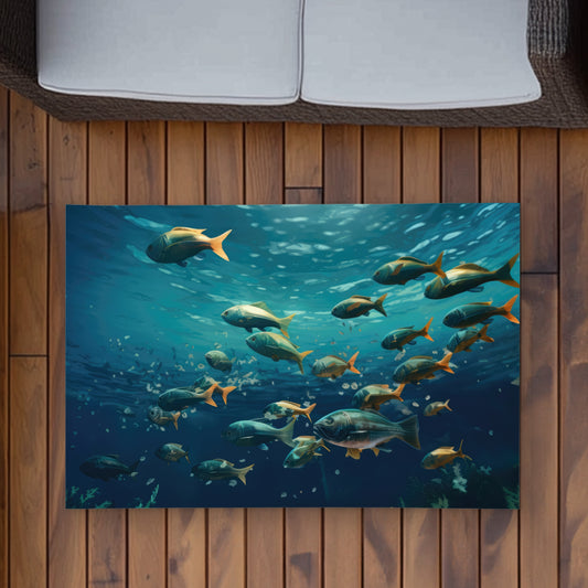 Shallow Swim Blue Outdoor Area Rug | Stylish Design