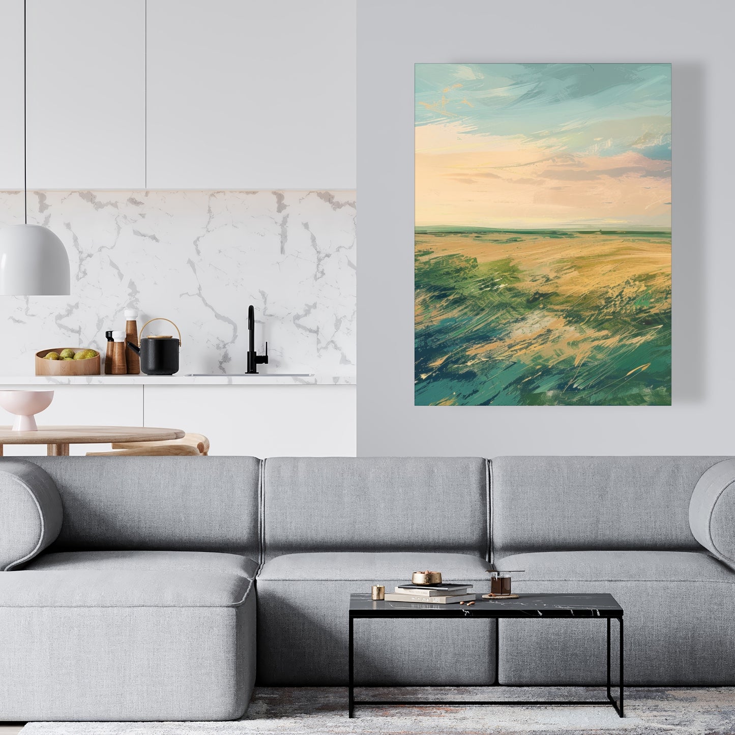 Evening in the field - 32"x32" Canvas