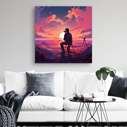 The Observer - Pink Canvas Art for Home Decor | Stylish Accent