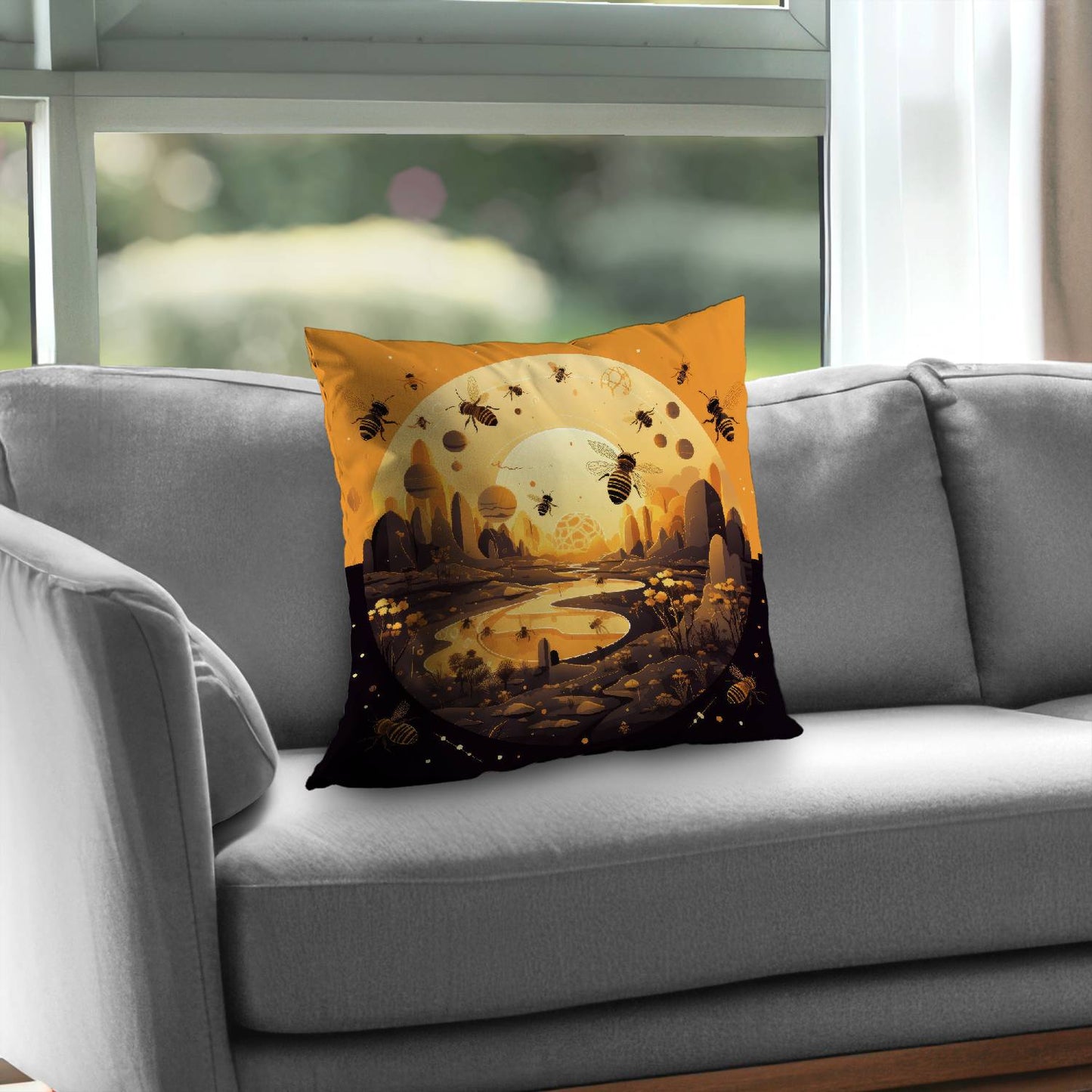 Hive planet - Throw pillow - Print on demand