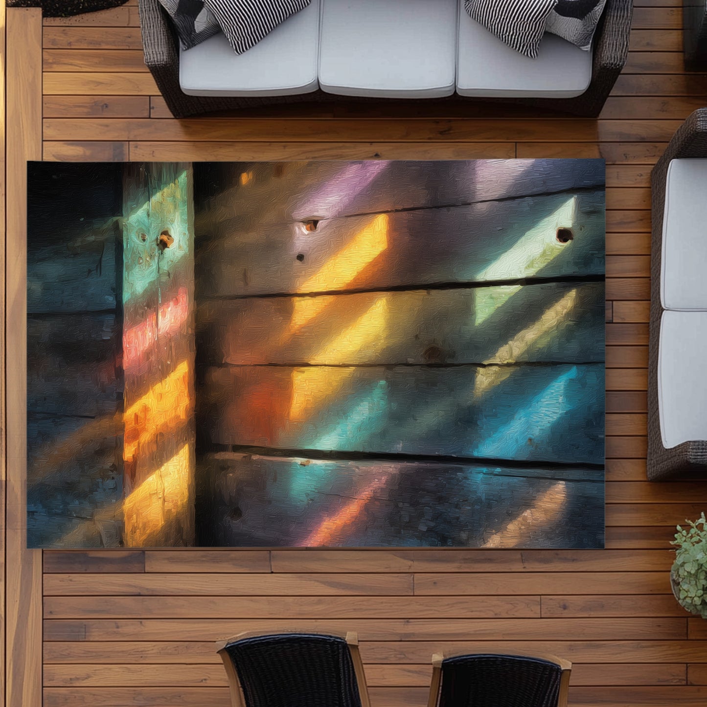 Tapis d'extérieur marron Rainbow Glint pour la décoration intérieure