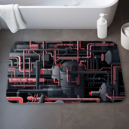 Dark Pipes Gray Bath Mat - Stylish Home Decor for Bathrooms
