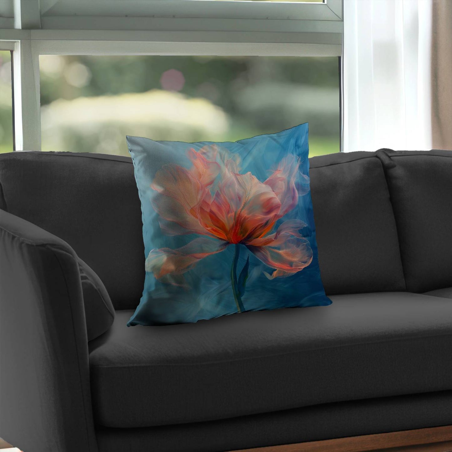 Coussin décoratif en sergé de polyester mélangé - Accessoire de décoration élégant pour la maison