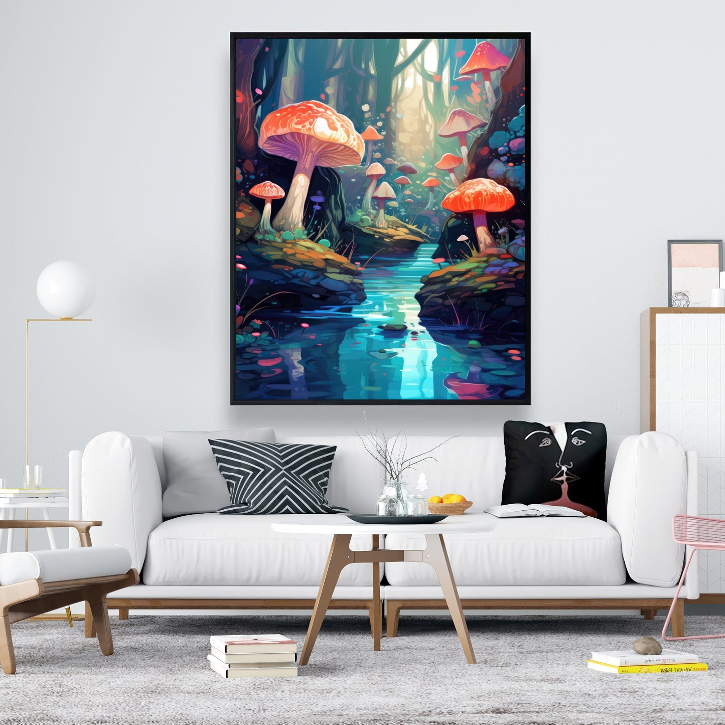Whimsical forest - Framed Canvas - Print on demand