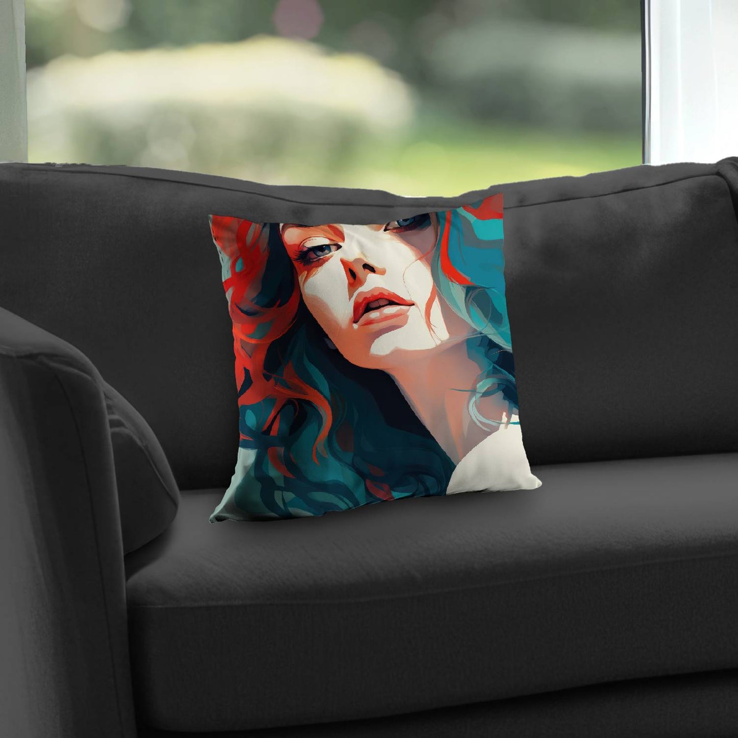 Dangerous lips - Throw pillow - Print on demand