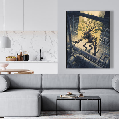 Regaining - Yellow Framed Canvas Art for Home Decor
