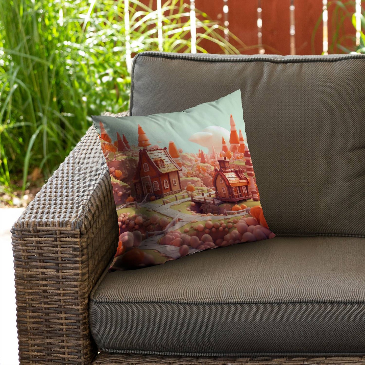 Toy town - Throw pillow - Print on demand