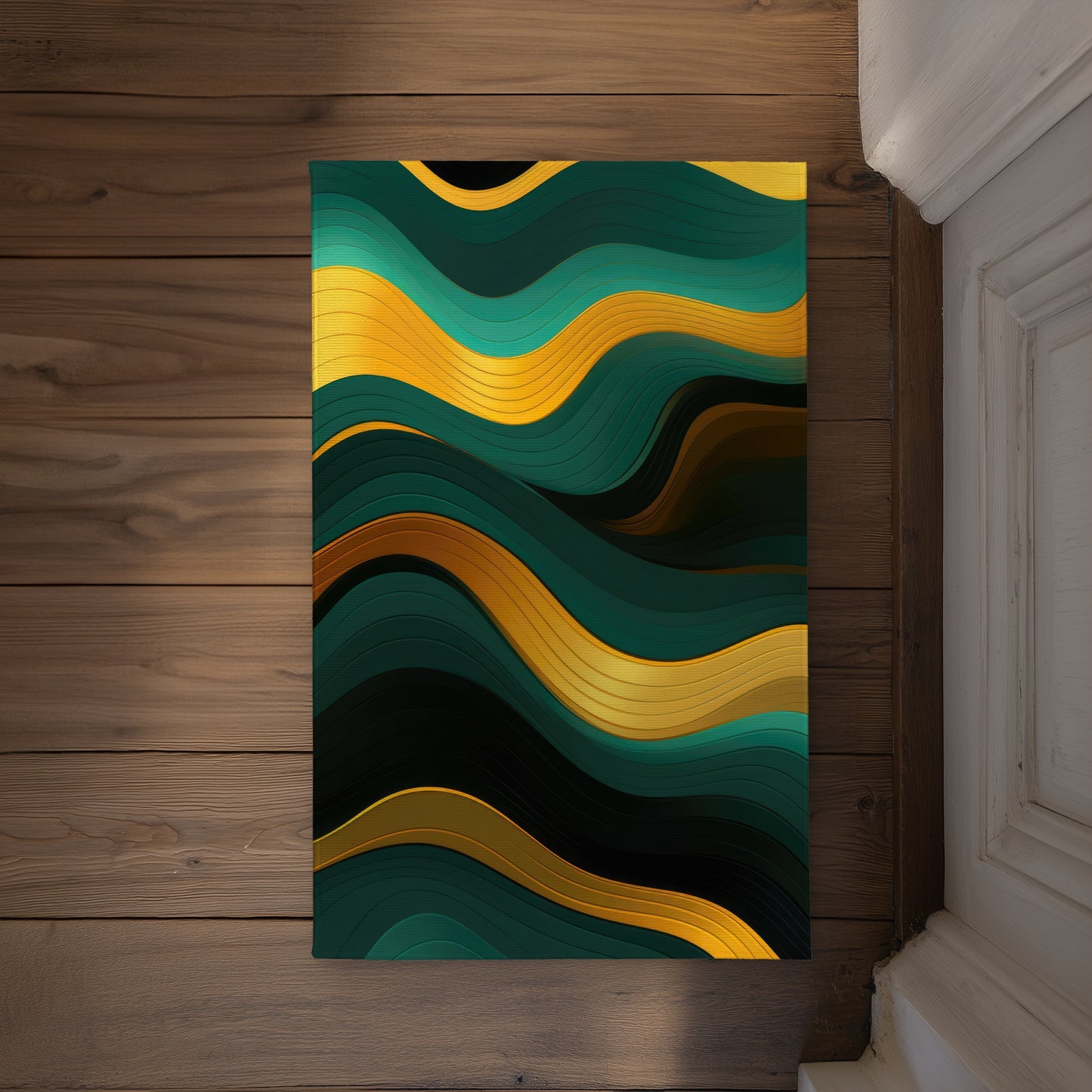 Golden Harmony Indoor Outdoor Door Mat - Stylish Home Decor