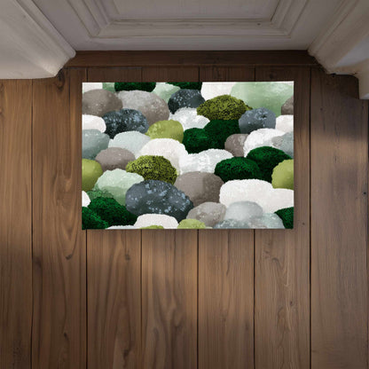 Mossy River Stones Door Mat - Indoor Outdoor Home Decor